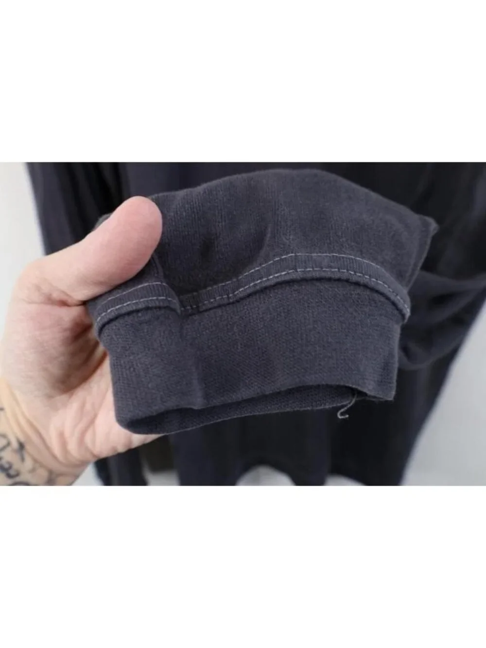 Vtg 90s Streetwear Mens L Distressed Baggy Thermal Ribbed Knit Henley T-Shirt